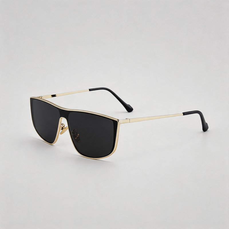 European Integrated Metal Frame Pilot Fashion Sunglasses