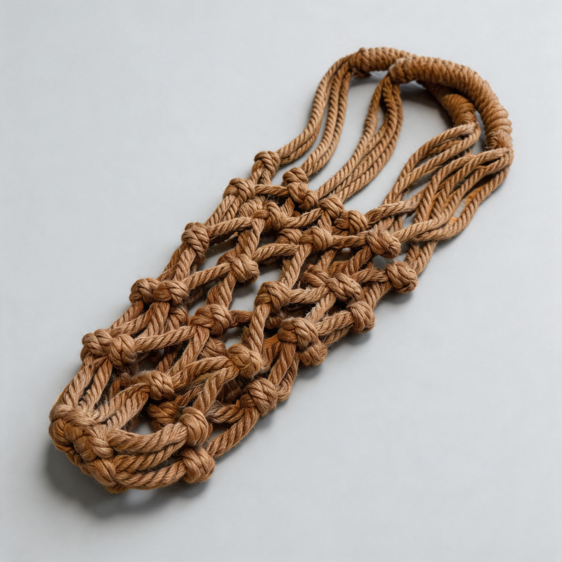 Decorative Cotton Hand-Woven Mesh Cup Sleeve Bag