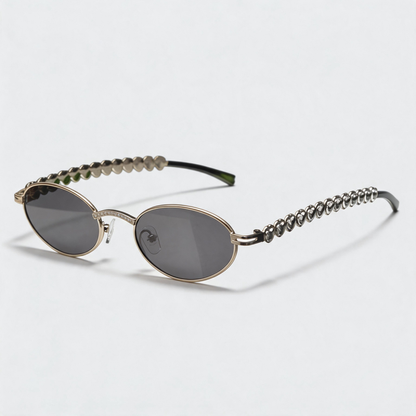 Oval Heart Rhinestone Inlaid Sunglasses
