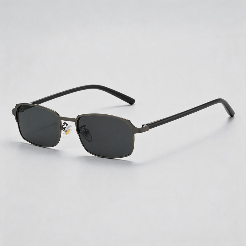 Slim Metal Small Rectangle Sunglasses