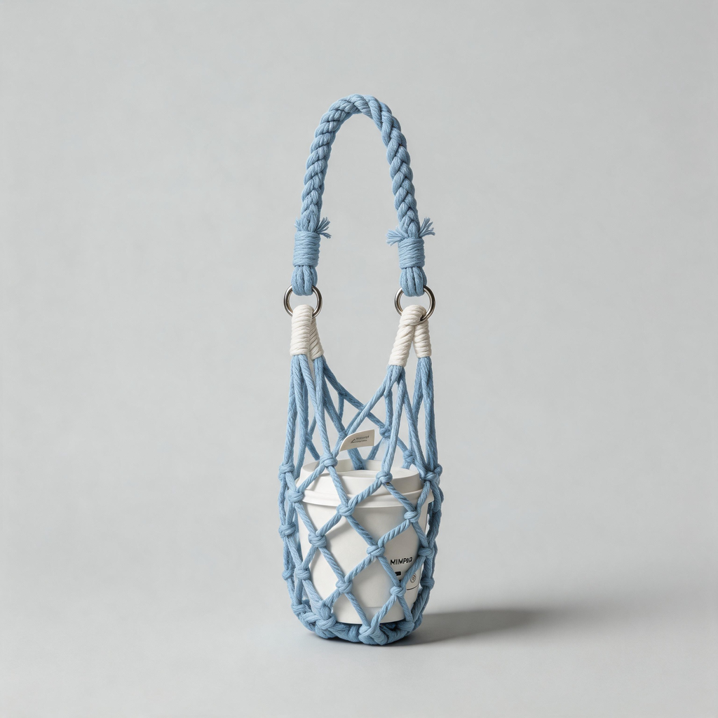 Multi-purpose Fabric Hand-Woven Mesh Bottle Carrier Bag