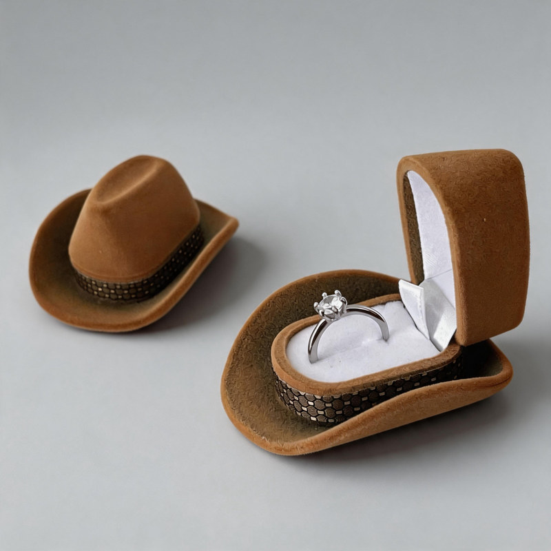 Unique Faux Pu Hat-Shaped Jewelry Storage Box