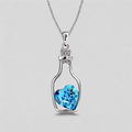 Aesthetic Geometric Heart Crystal Wishing Bottle Necklace
