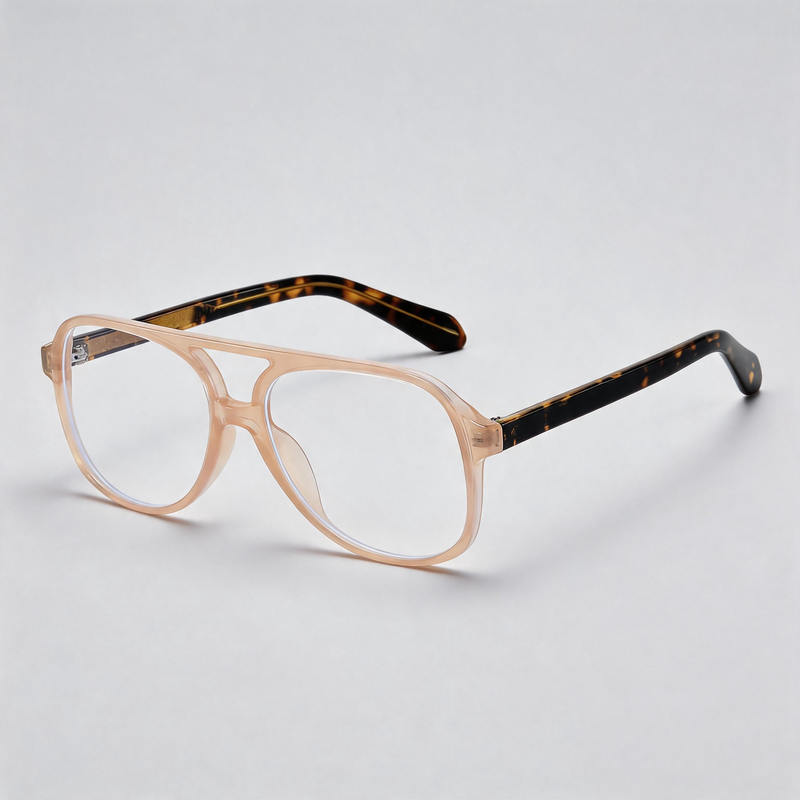 European TR90 Large Double Bridge Pilot Retro Sunglasses