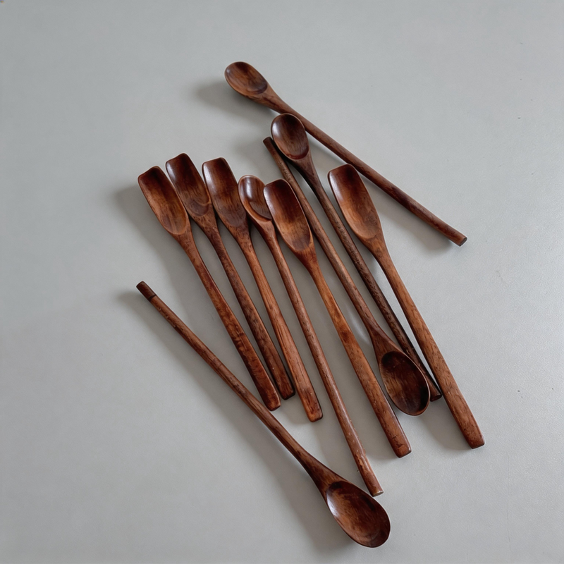 Minimalist Wood Long-Handle Coffee Stirring Spoon