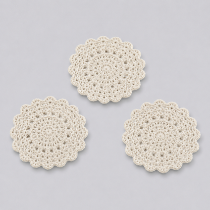 Decorative Fabric Hand-Crocheted Coaster