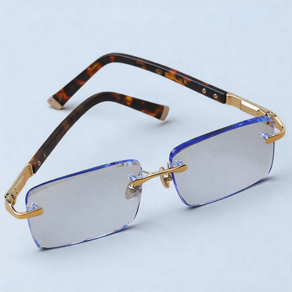 Rimless Blue Crystal Anti-Radiation Glasses
