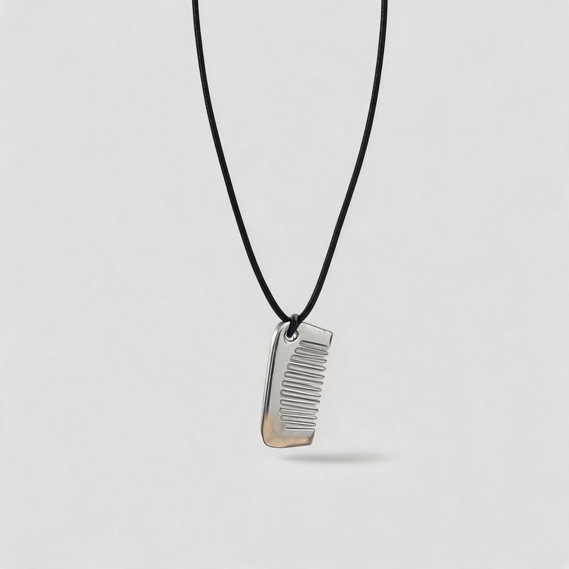 Versatile Geometric Miniature Comb Pendant Adjustable Necklace