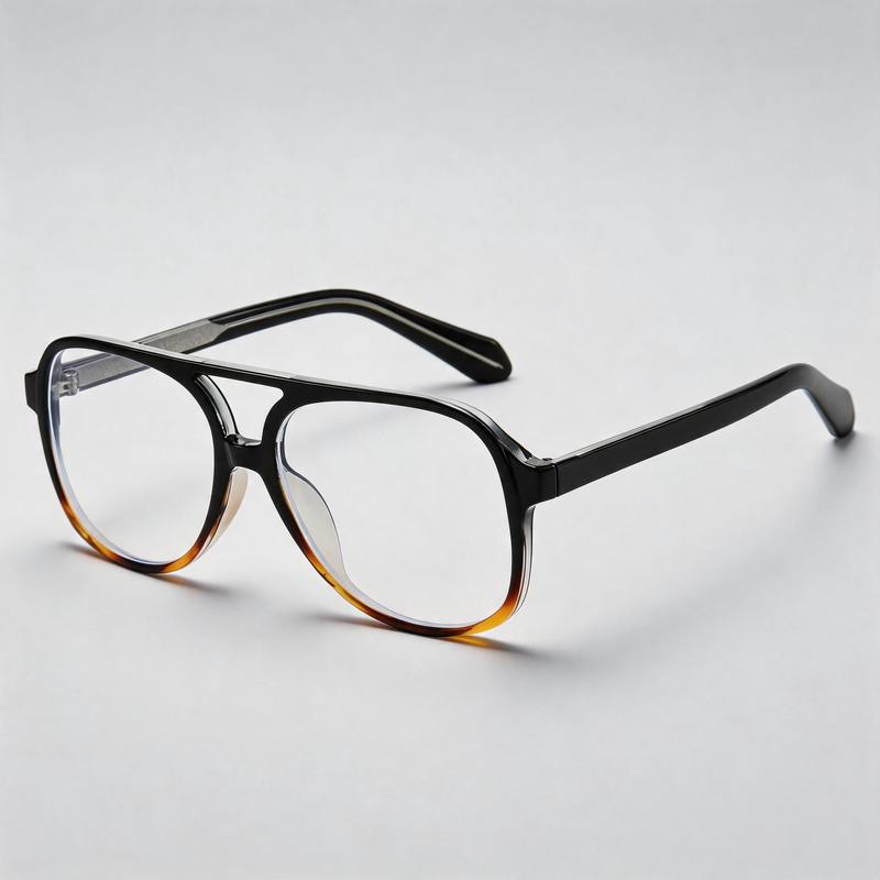 European TR90 Large Double Bridge Pilot Retro Sunglasses
