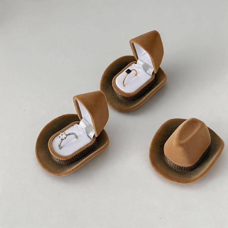 Unique Faux Pu Hat-Shaped Jewelry Storage Box