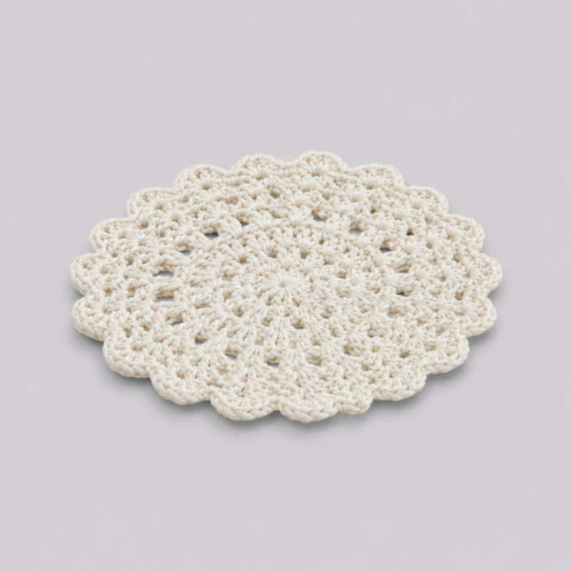 Decorative Fabric Hand-Crocheted Coaster