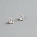 Aesthetic Stone Camellia Flower Shape Geometric Earrings