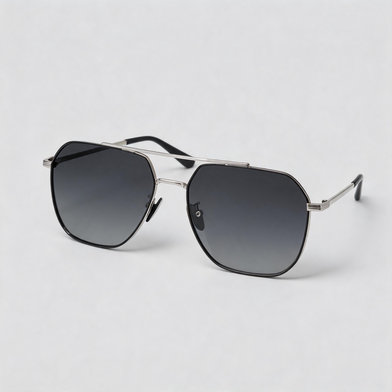 Double Bridge Large Geometric Polarized Driving Sunglasses