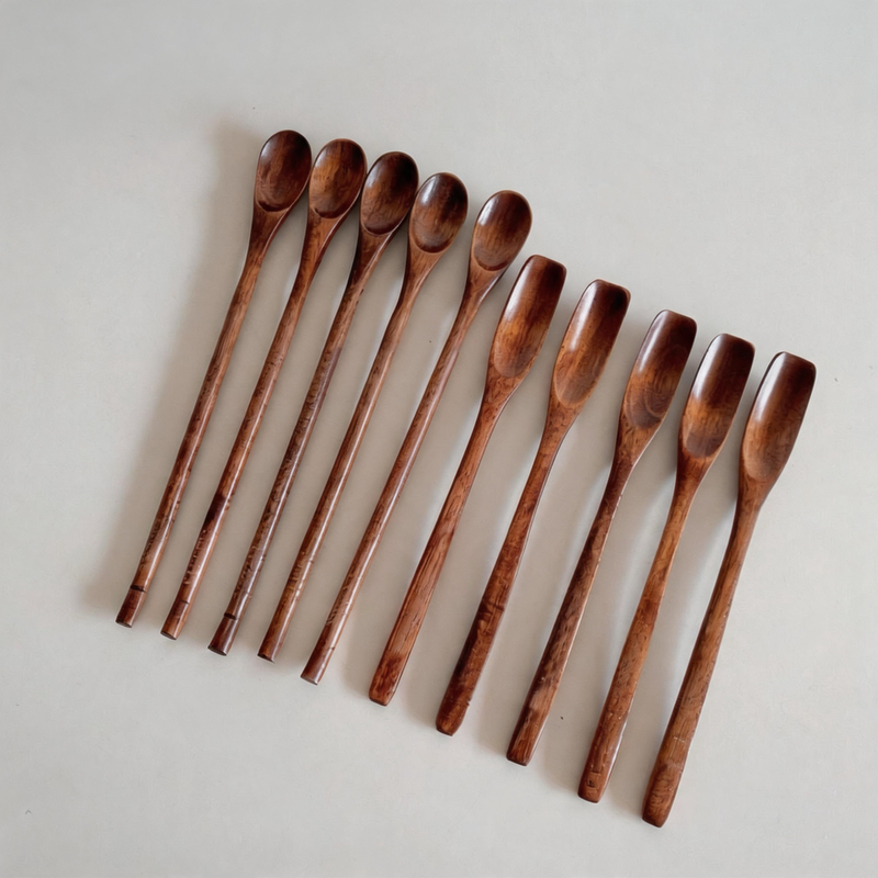 Minimalist Wood Long-Handle Coffee Stirring Spoon