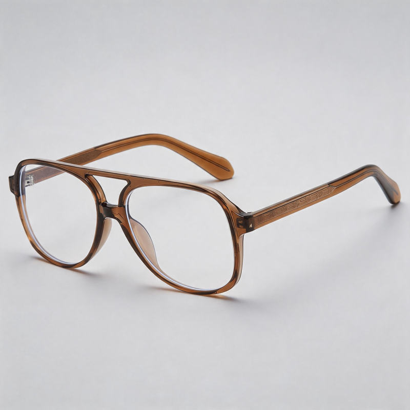 European TR90 Large Double Bridge Pilot Retro Sunglasses