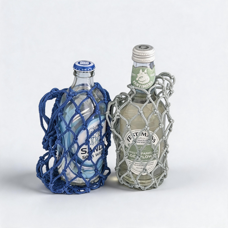 Portable Nylon Candy-Color Net Cup Holder Bag