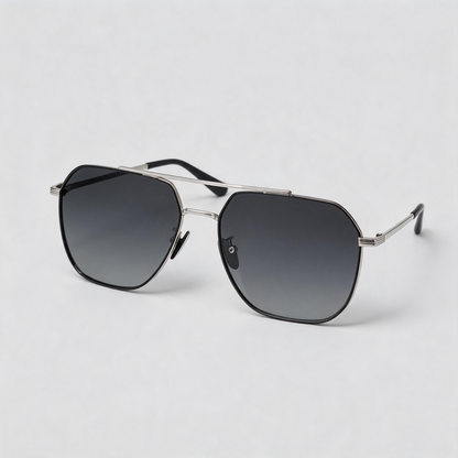 Double Bridge Geometric Polarized Sunglasses