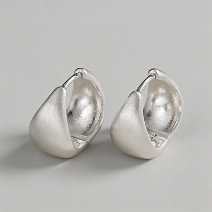 Brushed Dome Hoop Earrings - Shopdayla Wholesale - #5602