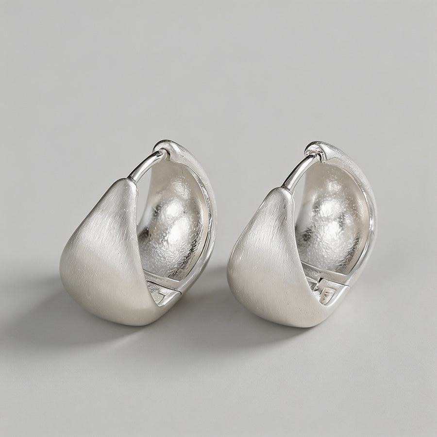 Brushed Dome Hoop Earrings - Shopdayla Wholesale - #5602