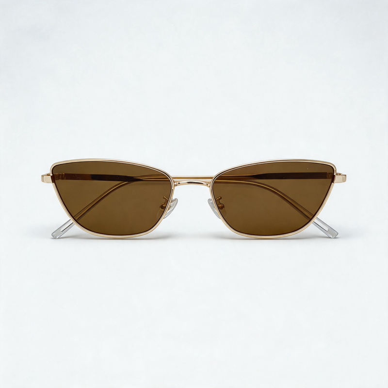 Slim Small Frame Retro Metal Polygon Fashion Sunglasses