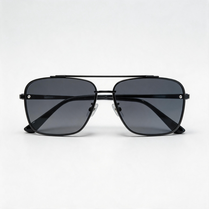 Transparent Double Bridge Retro Driving Square Sunglasses