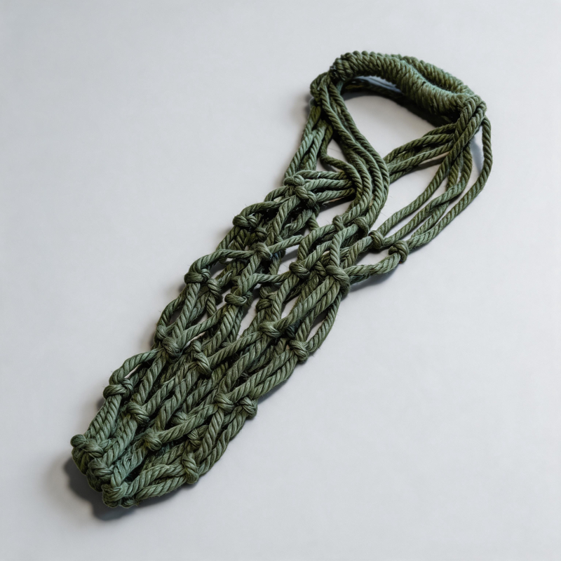 Decorative Cotton Hand-Woven Mesh Cup Sleeve Bag