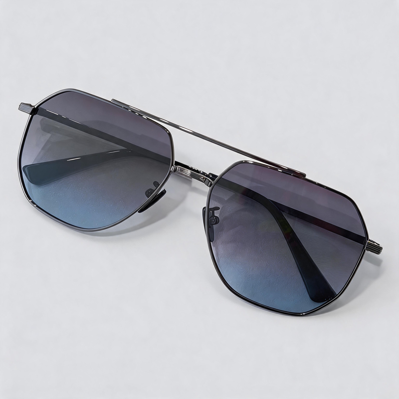 Double Bridge Large Geometric Polarized Driving Sunglasses