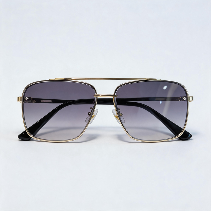 Transparent Double Bridge Retro Driving Square Sunglasses