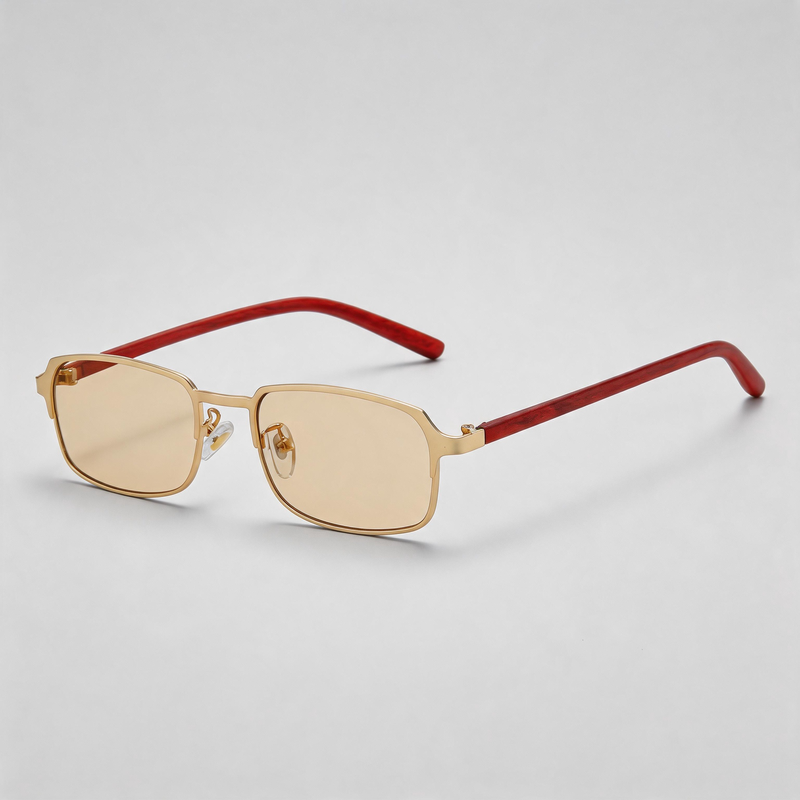 Slim Metal Small Rectangle Sunglasses