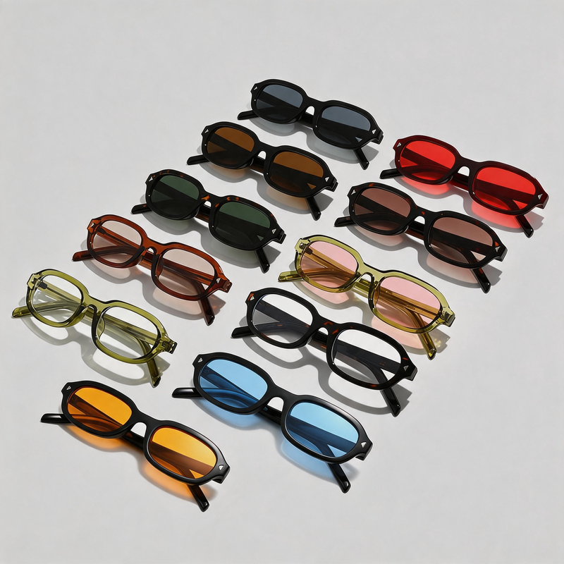 Retro Tiny Irregular Oval Fashion Women Sunglasses