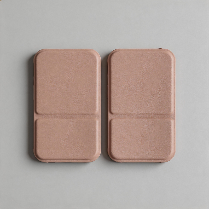 Minimalist Faux PU Leather Pocket Folding Portable Mirror