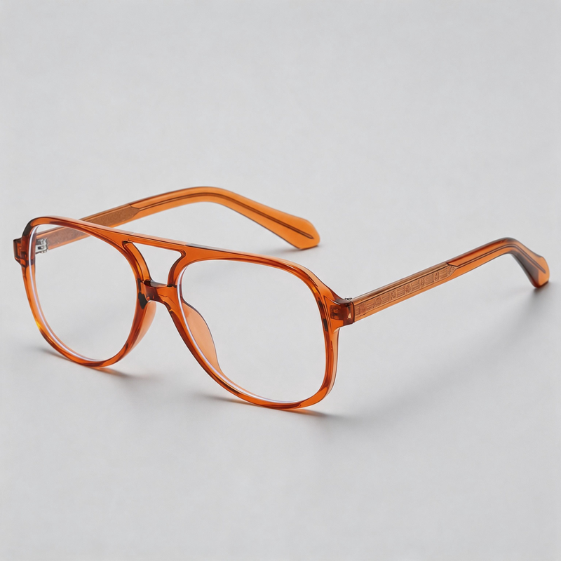 European TR90 Large Double Bridge Pilot Retro Sunglasses