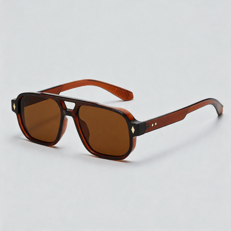 European American Retro Double Bridge Pilot Sunglasses