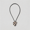 Textured Stone Geometric Heart Long Adjustable Necklace