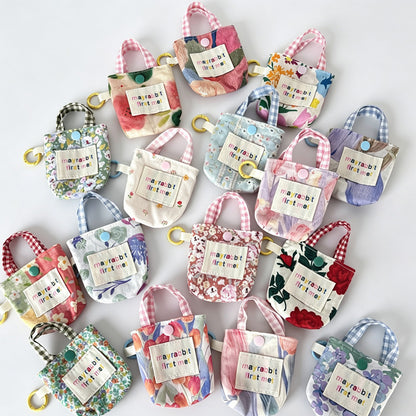 Floral Print Mini Pouch Keychain