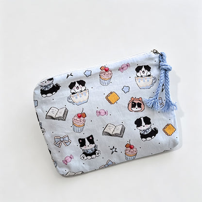 Bread Printed Fabric Mini Pouch