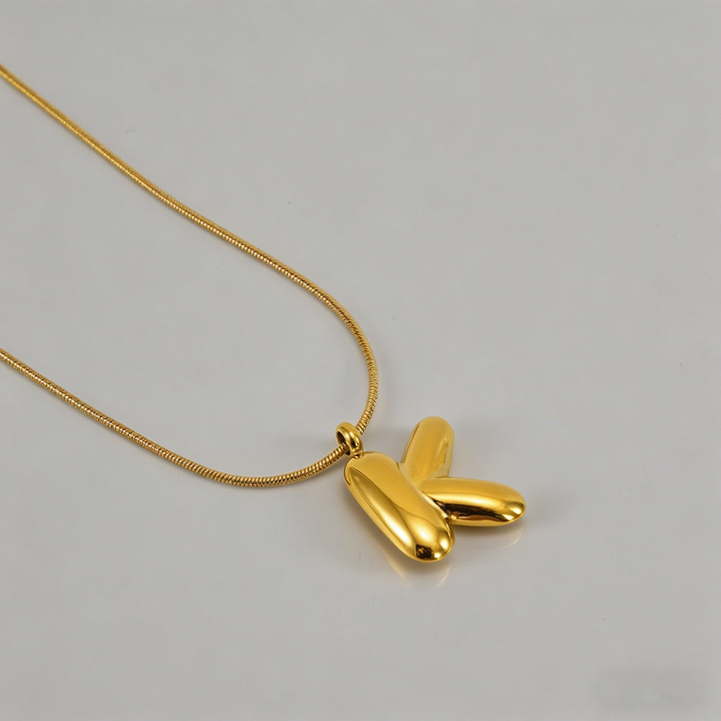 3D Bubble Letter Initial Neckl - Shopdayla Wholesale - #3938