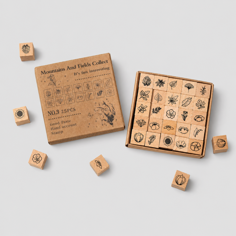 Mini Themed Wooden Rubber Stam - Shopdayla Wholesale - #8786