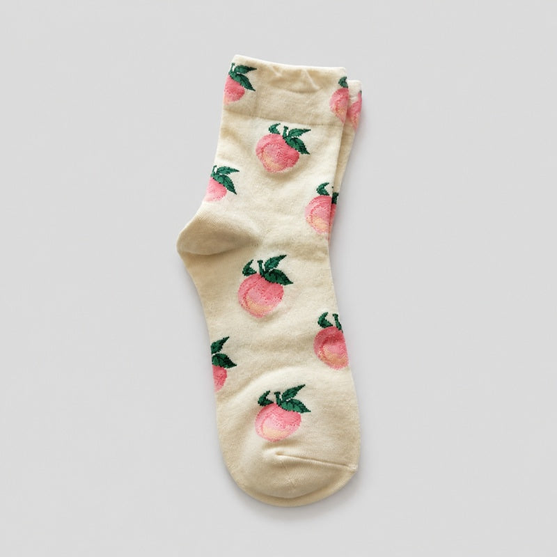 Fruit Print Crew Socks