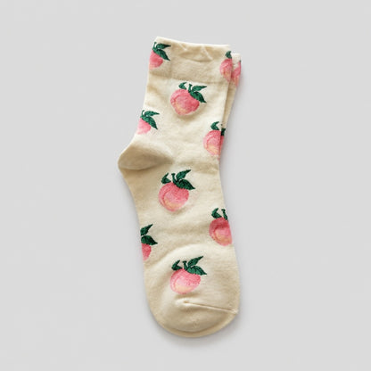 Fruit Print Crew Socks