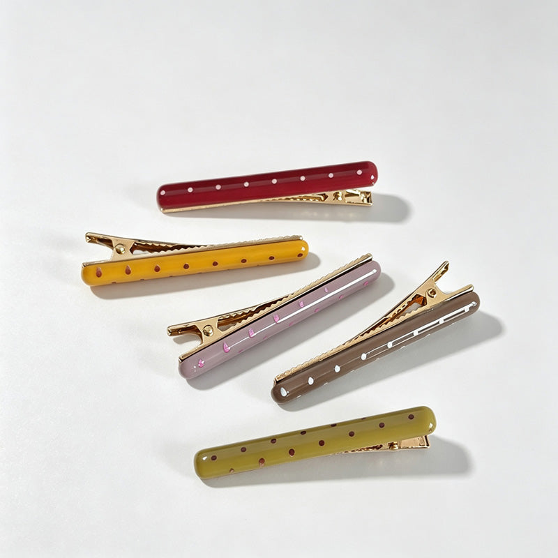 Polka Dot Alligator Hair Barrette