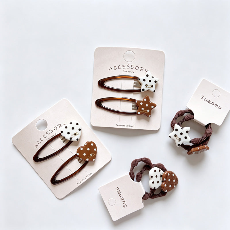 Polka Dot Star BB Snap Hair Clips