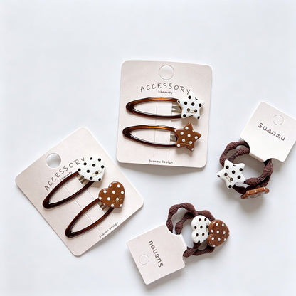 Polka Dot Star BB Snap Hair Clips