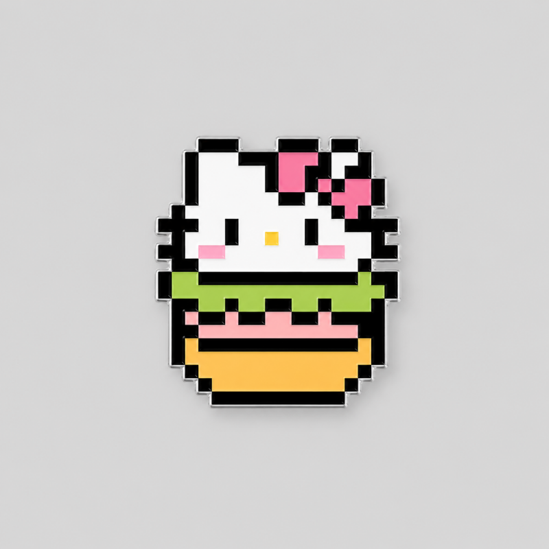 Pixel Cat Printed Acrylic Fridge Magnet