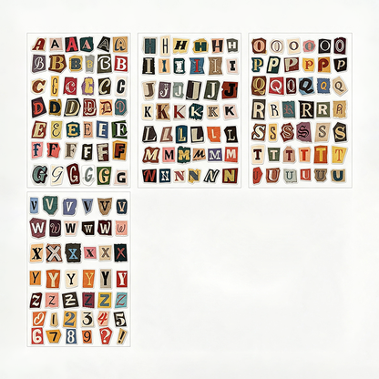 Colorful Alphabet Sticker Sheet Set