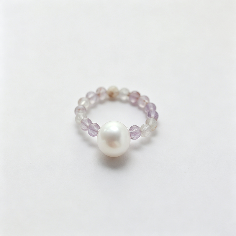 Elastic U Shape Beaded Ring