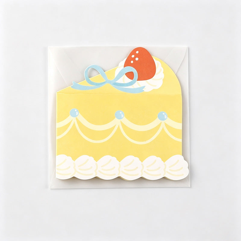 Cake Shaped Folding Greeting Card with Envelope