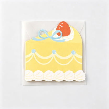 Cake Shaped Folding Greeting Card with Envelope