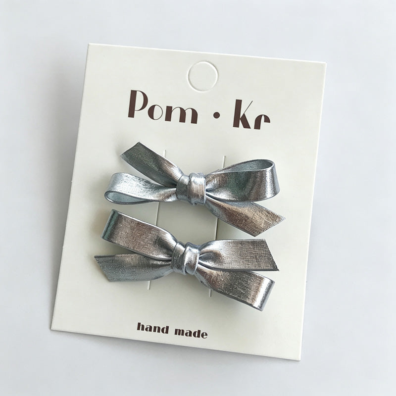 Silver Series Kids Bow Hair Clip
