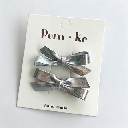 Silver Series Kids Bow Hair Clip